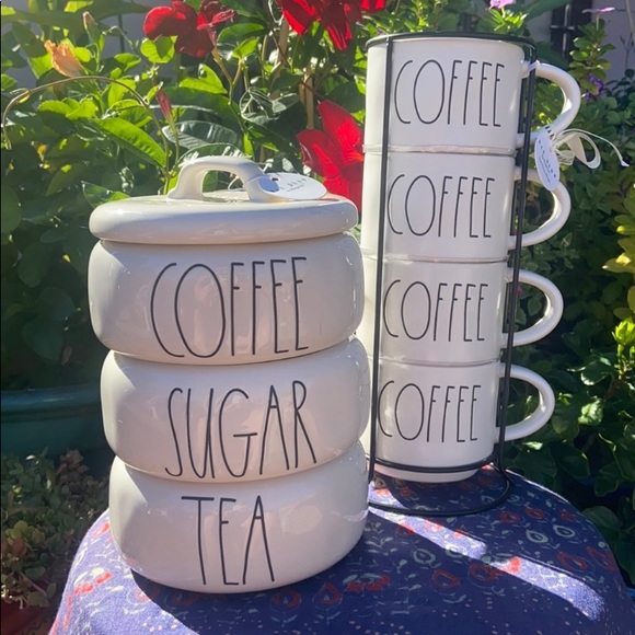 NEW Rae Dunn Stackable 3 Piece White & Black Canister Set - Picture 6 of 6